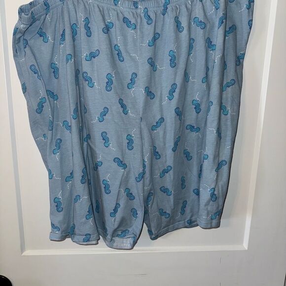 PINK Victoria's Secret Blue Seahorse Pajama Shorts - Picture 1 of 5